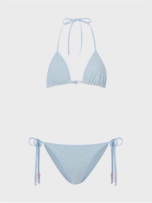 Gina triangle bikini with beads and adjustable ties HUNZA G | GINA29